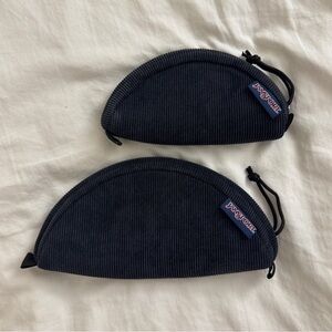 Jansport Black Corduroy Luna Pouch 2-Piece Set